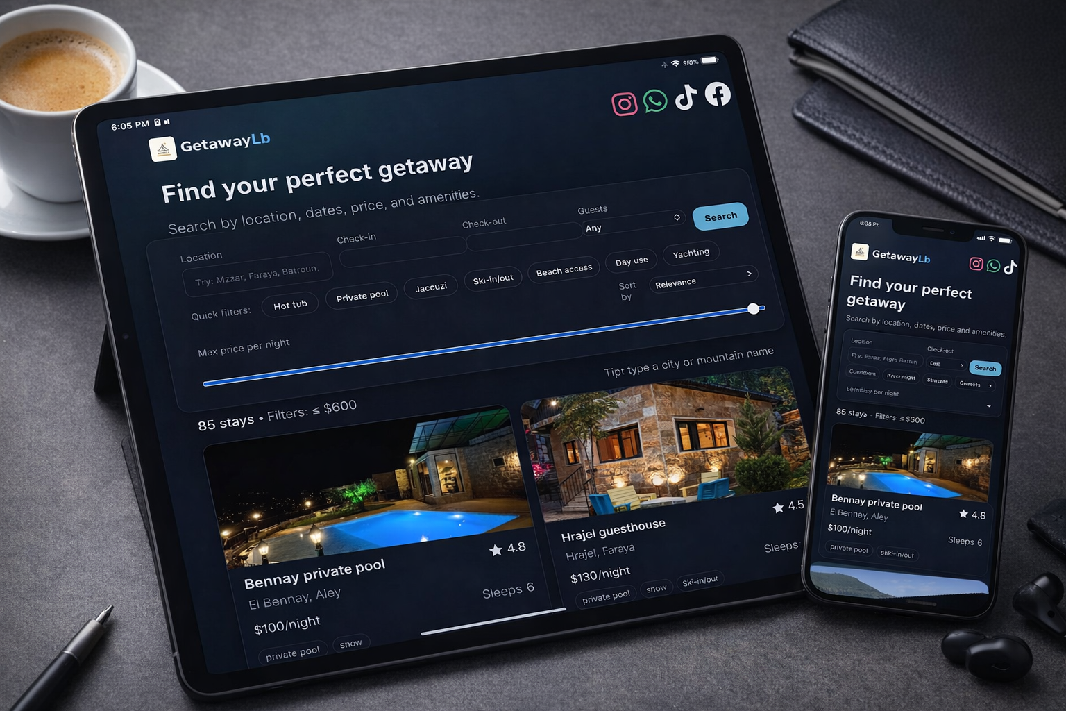 Chalet booking website